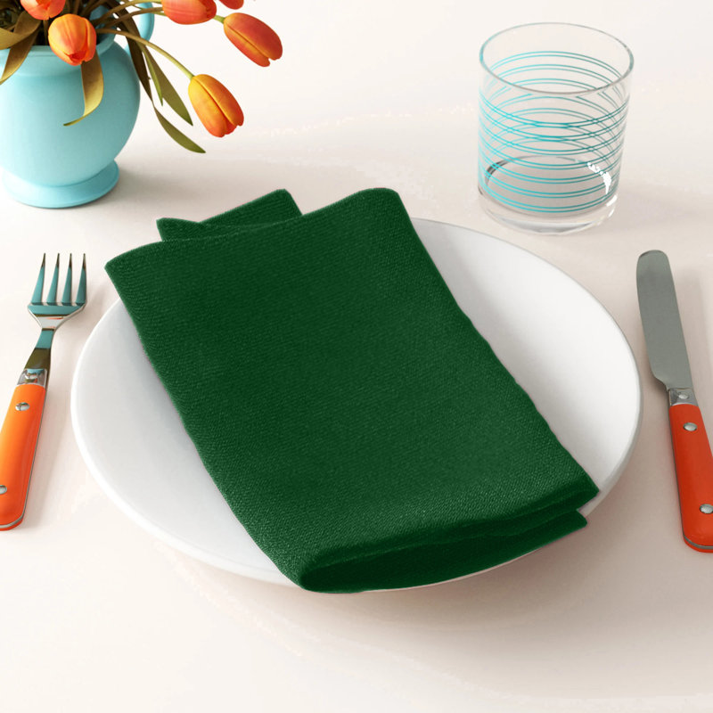 Polyester Square Napkin - Basics by Wayfair™, Emerald Green, Set of 4