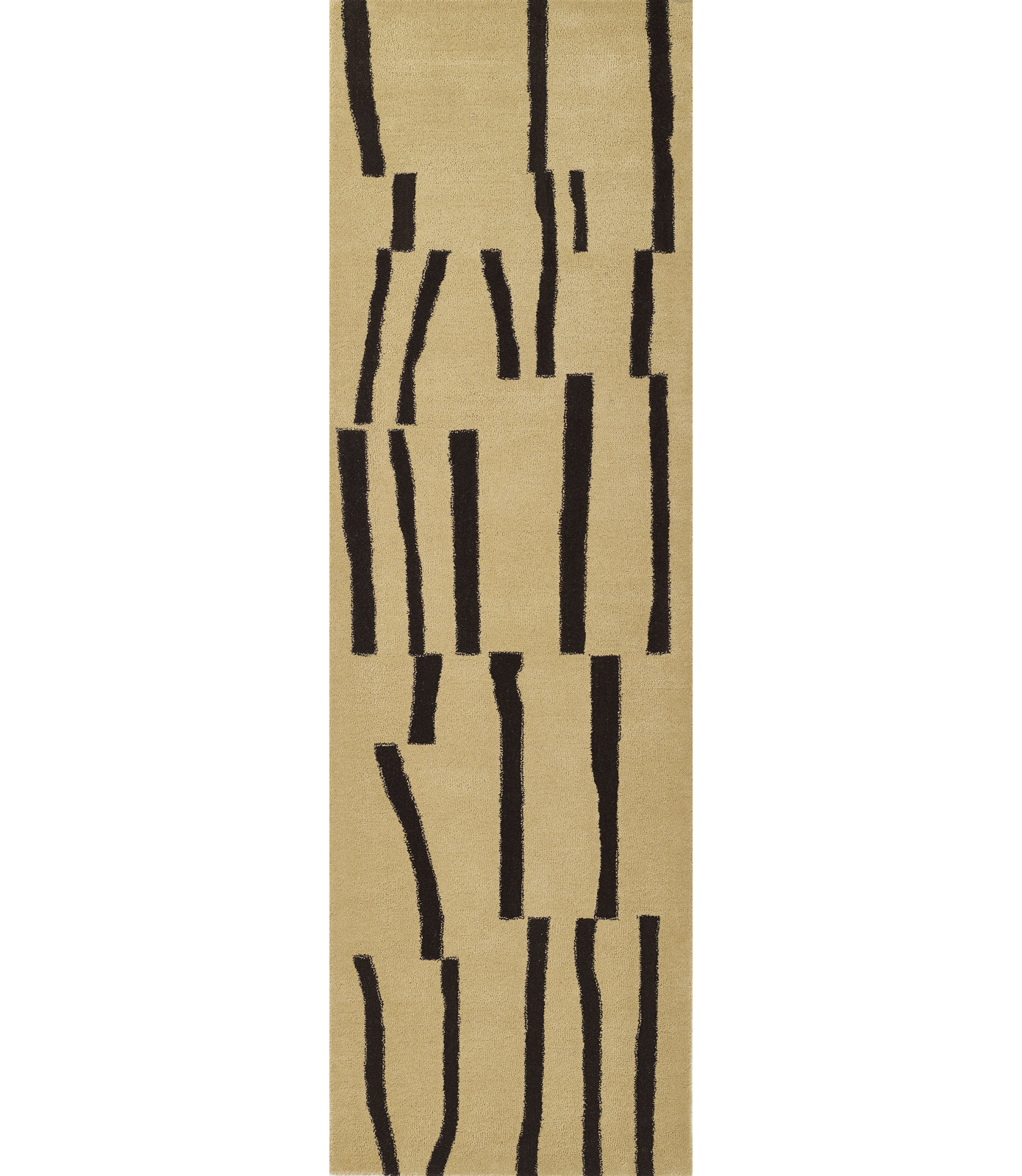 Austin Ivory Brown Hand-Tufted Wool Rug, Runner 2'6" x 8'