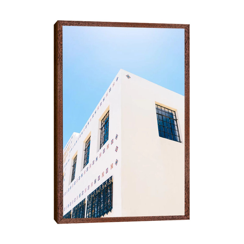 Marfa Brite Building 1 Piece Wall Art on Canvas, 66.04cm H x 45.72cm W x 3.81cm D, Classic Brown Wood Framed