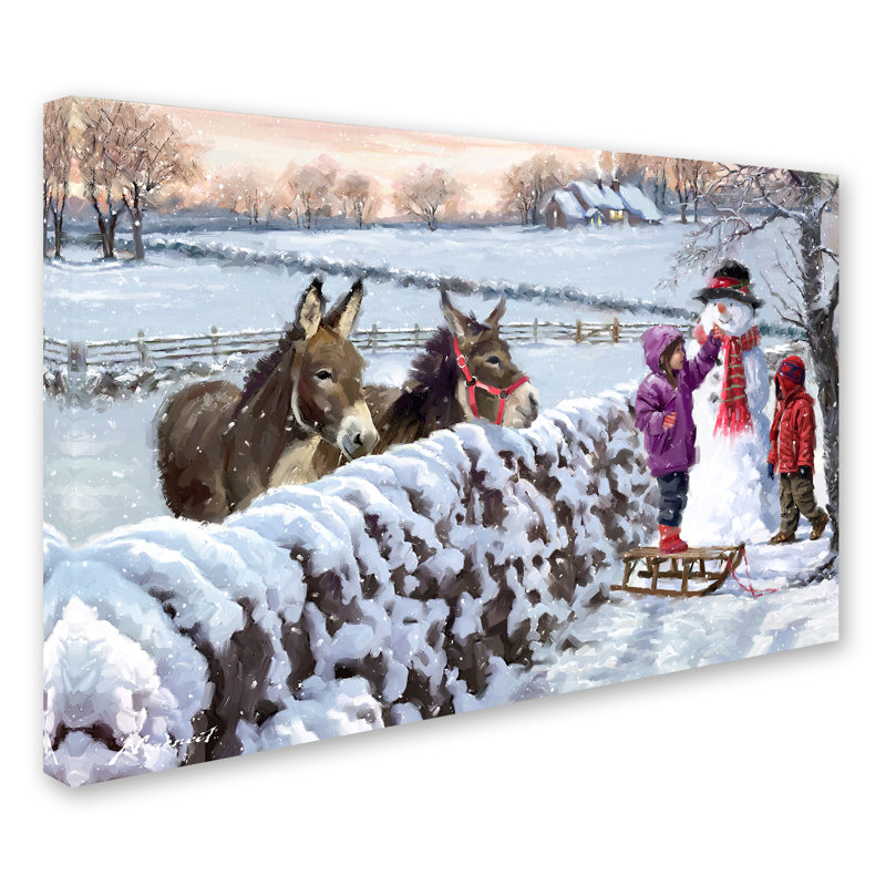 « donkeys », reproduction sur toile tendue, H 16 po x l 24 po x P 2 po