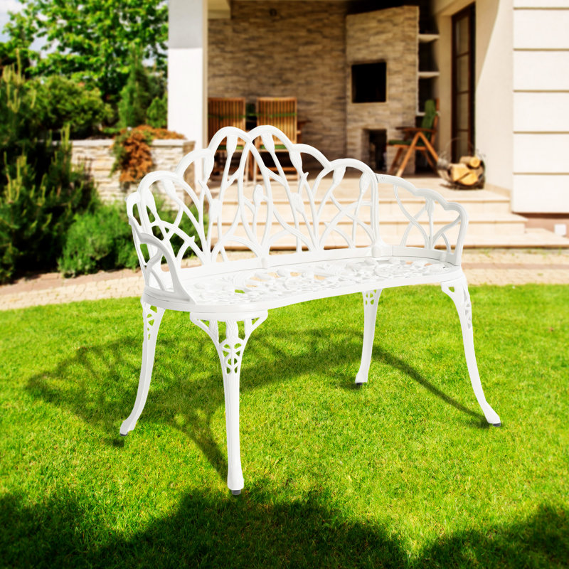 Banc en fonte d'aluminium (excluant la table), Blanc