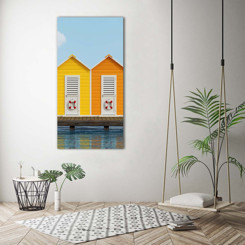 Beach Cabins - Wrapped Canvas Print