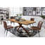 Lindeman Teak Solid Wood Top Metal Base Dining Table-34489204-34192703