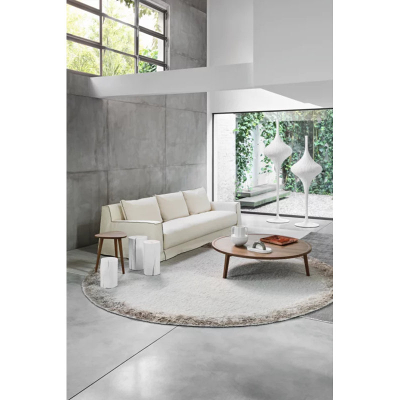 Log Side Table, 16.54" H x 8.66" W x 8.66" D, White
