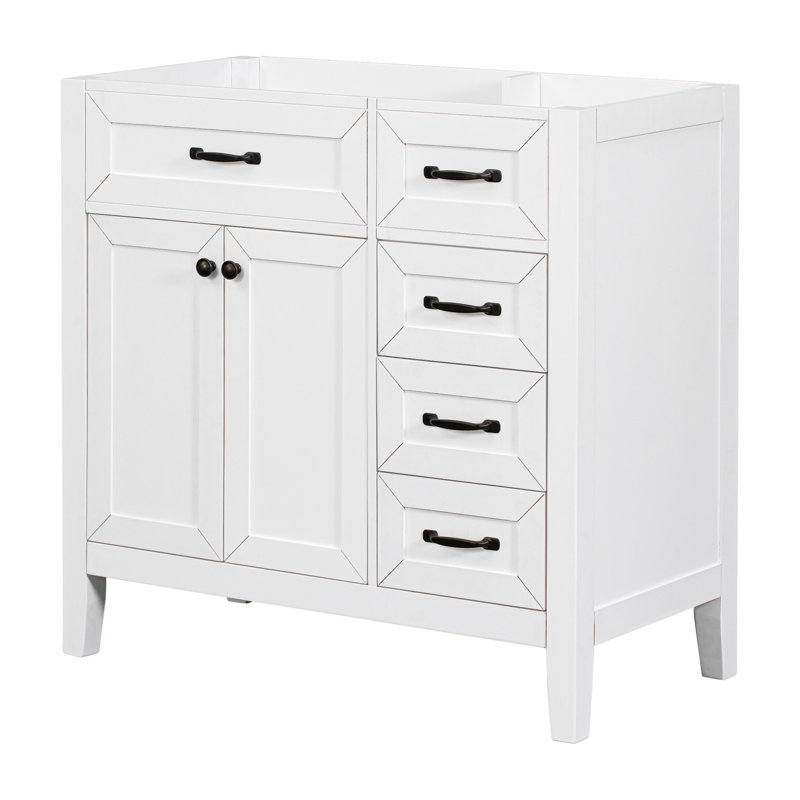 Base de meuble-lavabo simple 35,5 po seulement, Blanc