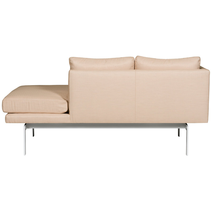 Dellafield By Michael Weiss 72.5'' Wide Rectangle Metal Settee with Cushions, Left Hand Facing, Toodaloo Parchment, White