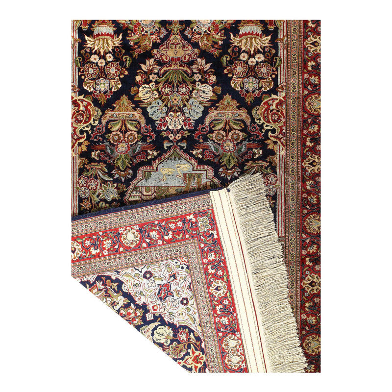 Mishelle Oriental Area Rug in Navy Blue