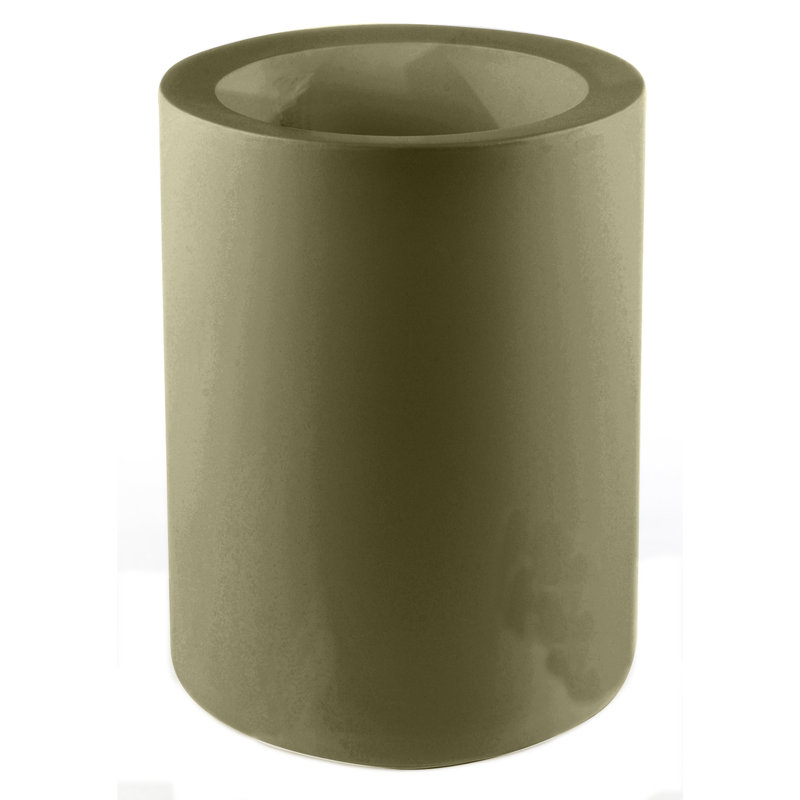 Cilindro Resin Pot Planter, White, 11" H x 5.5" W x 5.5" D