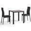 Ensemble de table de salle à manger 3 pièces de style moderne, table de cuisine carrée en faux marbre avec 2 chaises rembourrées en polyuréthane pour petits espaces-1760663724