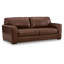Liano Modern Sofa with Wide Seating, Low-Profile Base, Brown Leather 95 Inch