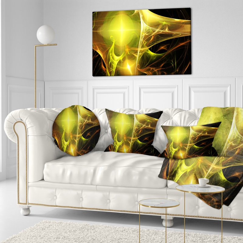 Bougie brillante - coussin imprimé abstrait, Rectangulaire, Rose / Noir, 12 po x 20 po