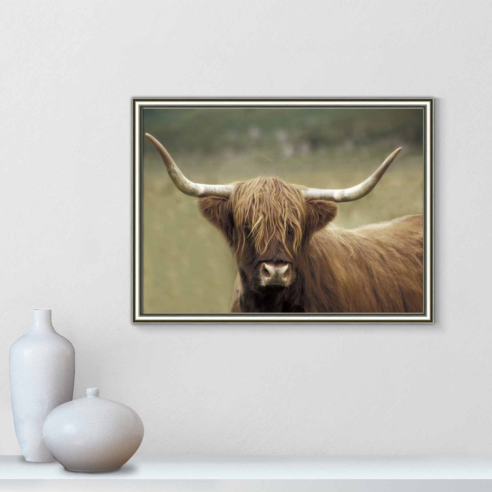 Frederic "Highland Afternoon" Print, 18.25" H x 24.25" W x 0.88" D, Silver Framed