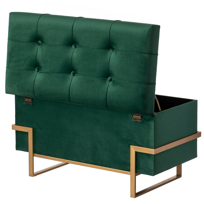 Havenhill Velvet Ottoman, Green Large