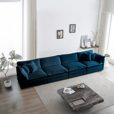 Canapé modulaire Free Free Combination, canapé 4 places, canapé modulaire, chenille bleue