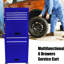 Armoire amovible à 6 plateaux à outils - bleu avec serrure et panneau de suspension pour atelier en métal, 4 roues, thermolaqué, garage-1537962342