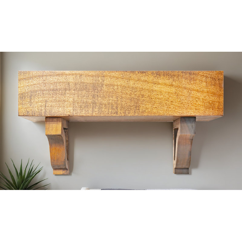 Tablettes flottantes en peuplier avec corbeaux, H 10 po x l 26 po x P 4 po