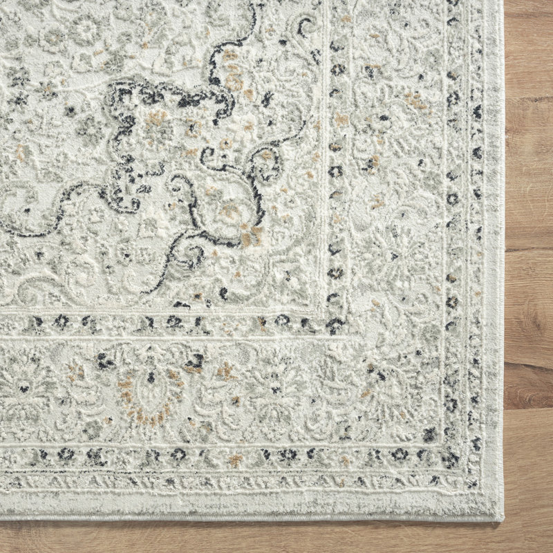 Tapis oriental gris clair tissé à la machine 2 pi x 3 pi Oriental, Rectangle 2 pi x 3 pi