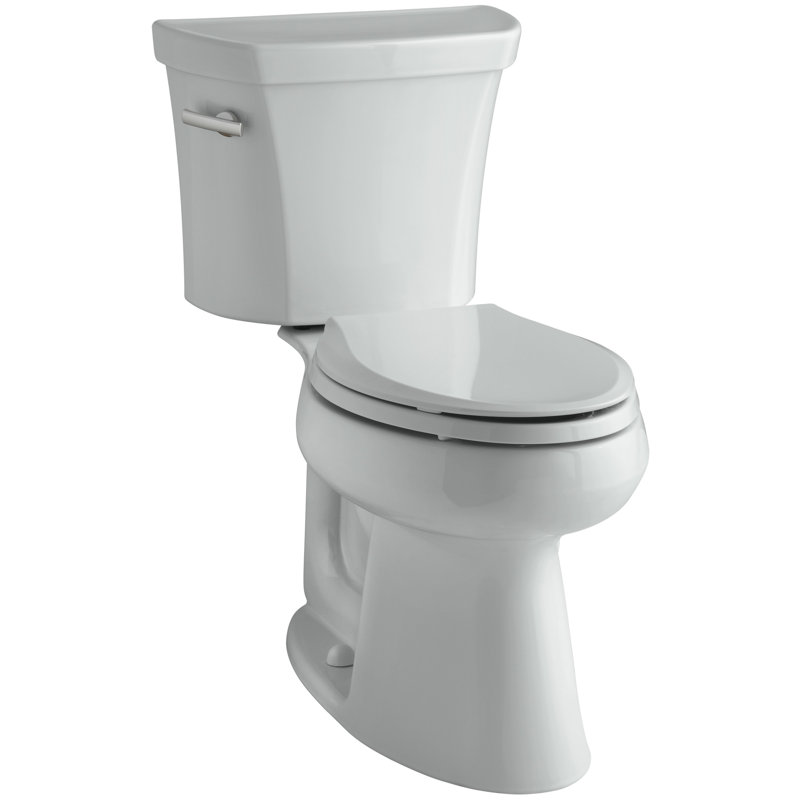 Highline Elongated Two-Piece toilet, Ice Gray, Left-Hand, No