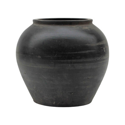 Approx 17" Extra Large Vintage Charcoal/Gray Pottery Pot (Size & Finish Vary)