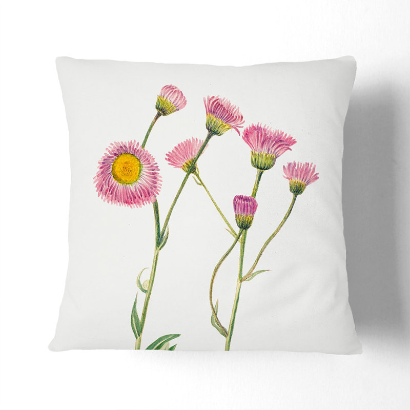 Meadow Fleabane Square Throw Cushion, 55cm H x 55cm W x 20cm D, Dark Blue