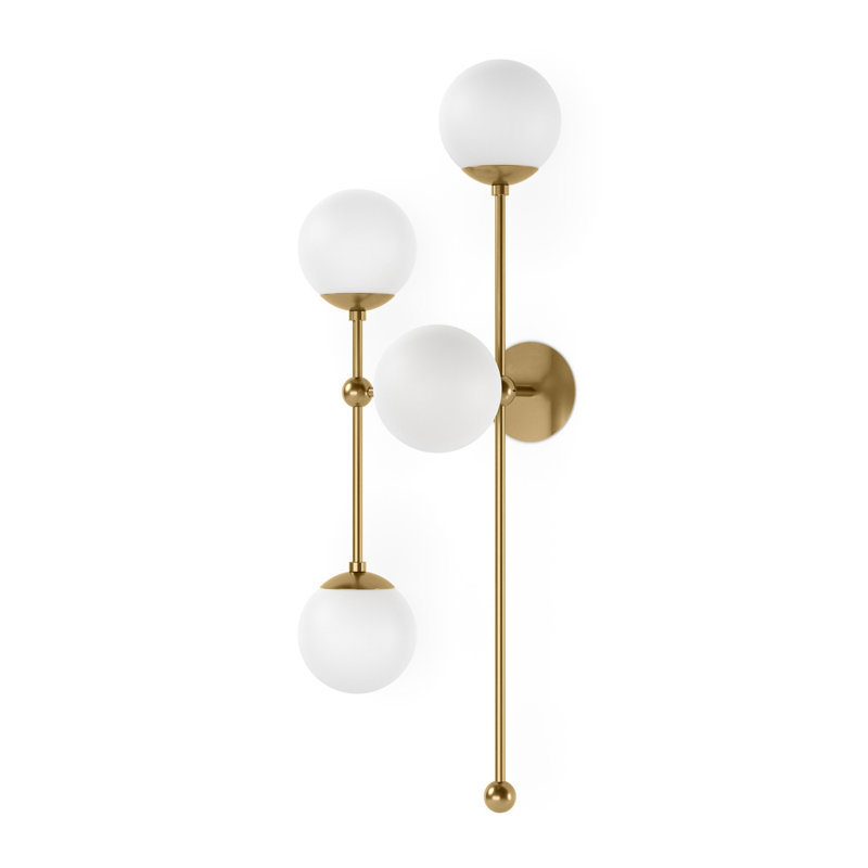 Armstrong 4 - Light Armed Sconce, Burnished Brass, Marbled Matte, Right