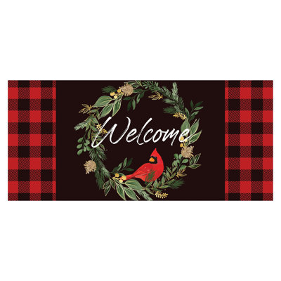 Tapis de bienvenue Wel accueillant Cardinal Wreath Sassafras