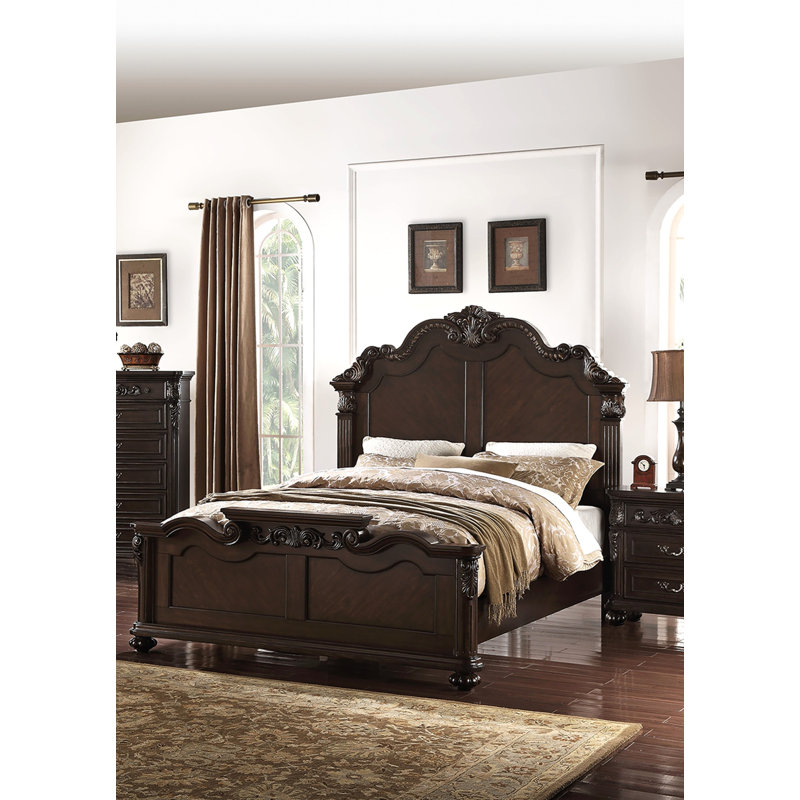 Mobilier de chambre à coucher à tête de lit de style traditionnel, Grand lit