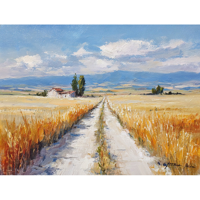 Art mural sur toile Country Lane Through Wheat I