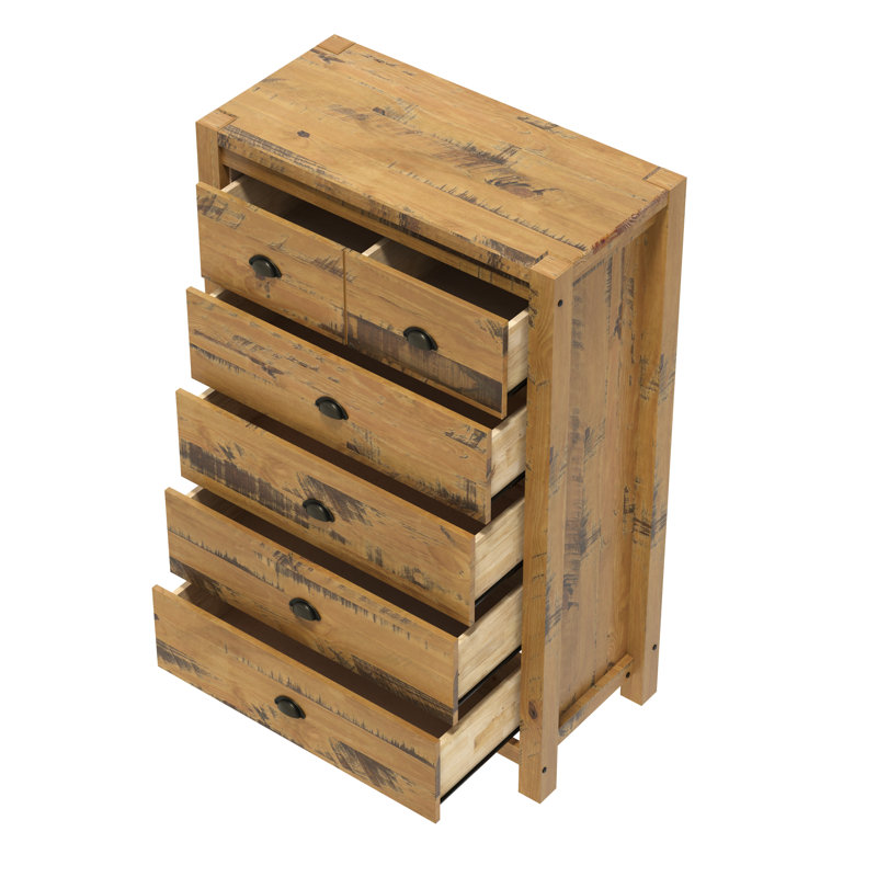Commode 5 tiroirs Hibir, Chêne bois flotté