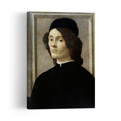 Portrait Of A Young Man, C.1490 Abstract Contemporary Wall Art Print by Sandro Botticelli - Wrapped Canvas Print