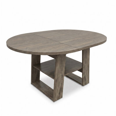 43.3"-59" Extendable Round Dining Table for 4-6