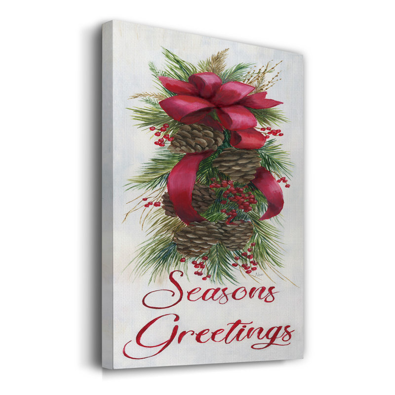 « Seasons Greetings », H 18 po x l 12 po x P 1,5 po