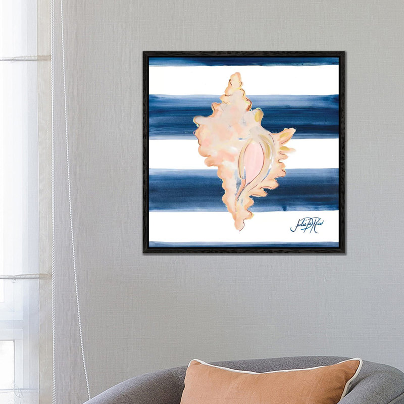 Nautical Shell II by Julie Derice - Gallery-Wrapped Canvas Giclée on Canvas, Black Framed, 66.04 cm H x 66.04 cm W