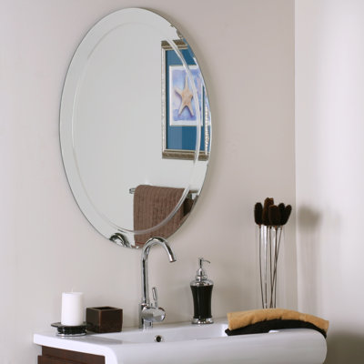 Miroir mural moderne et contemporain biseauté sans cadre