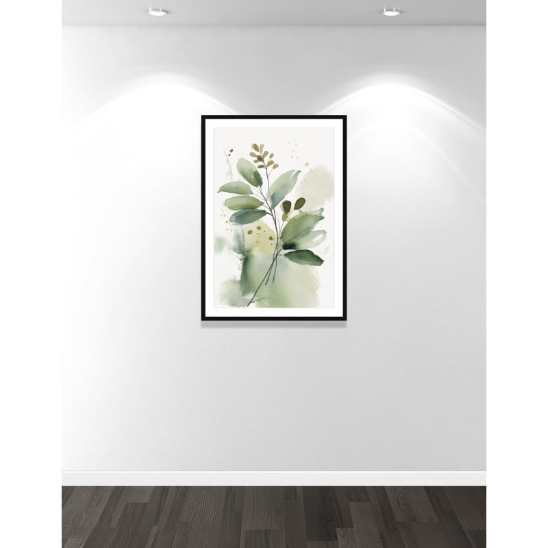 «Greenery Serenade I» par Irena Orlov, L 29,5 po x H 41,5 po, Matted Print, Noir satiné