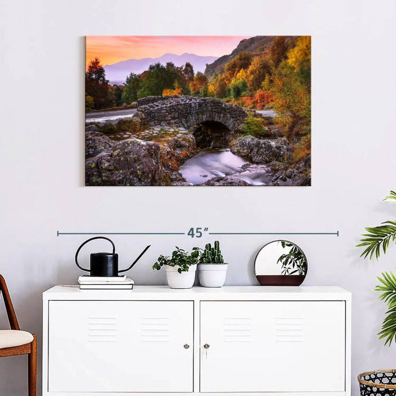 Pont Nicci Asceur en automne, H 24 po x l 36 po