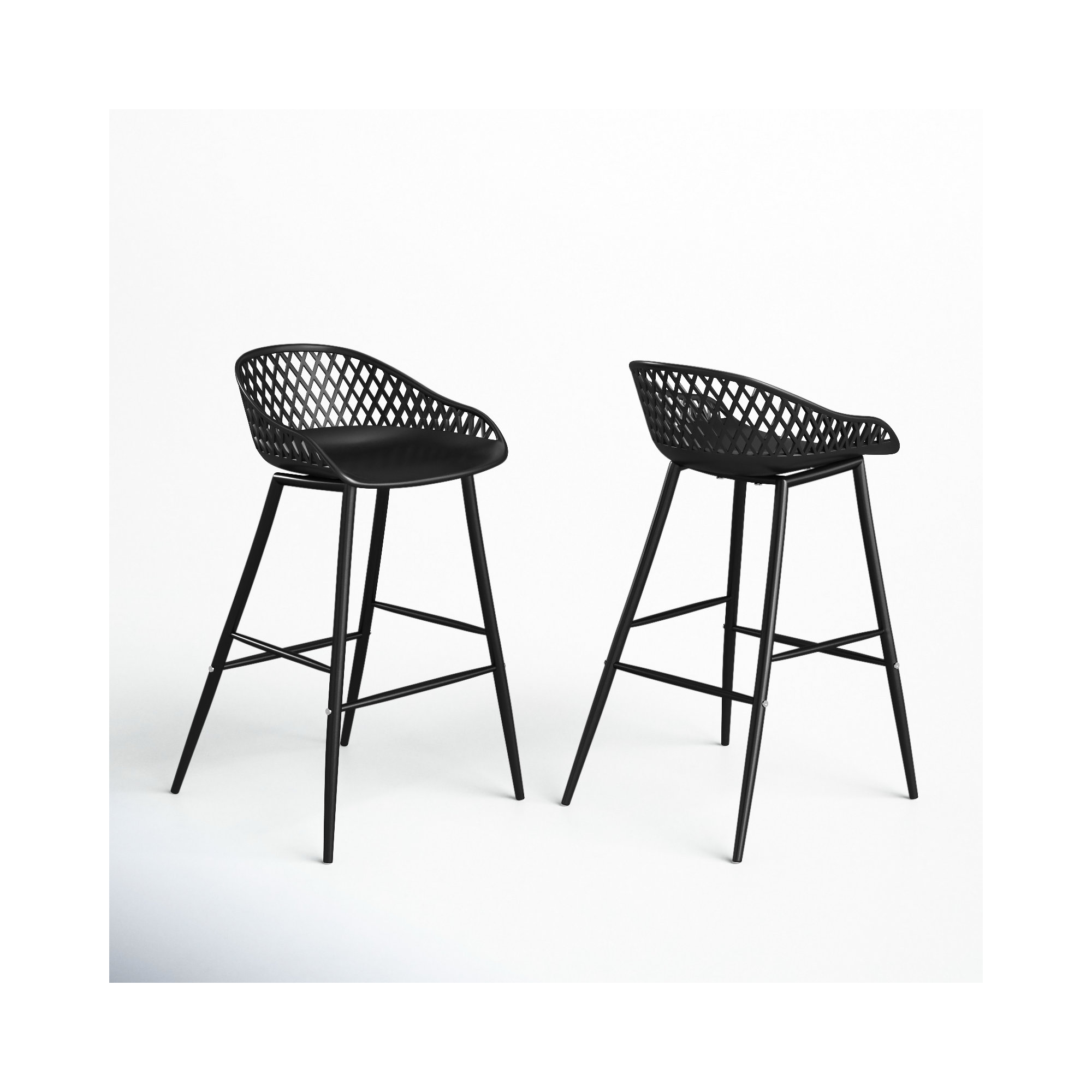 Newark Patio Bar Stool, Black, 25.5"
