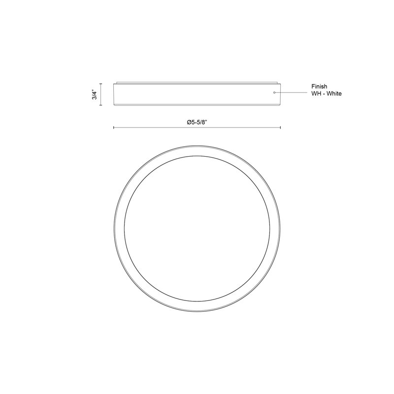 Mio 7-In Flush Mount, 0.75" H x 5.63" W x 5.63" W, 12 W
