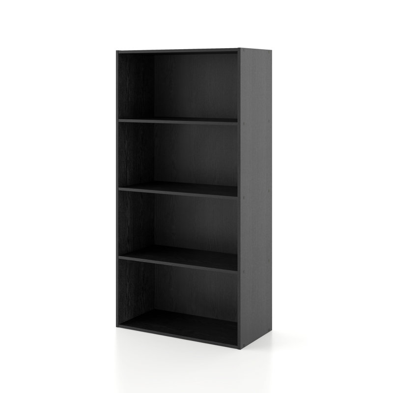Moduline Stackable Storage Bookcase, Black, 4-Shelf