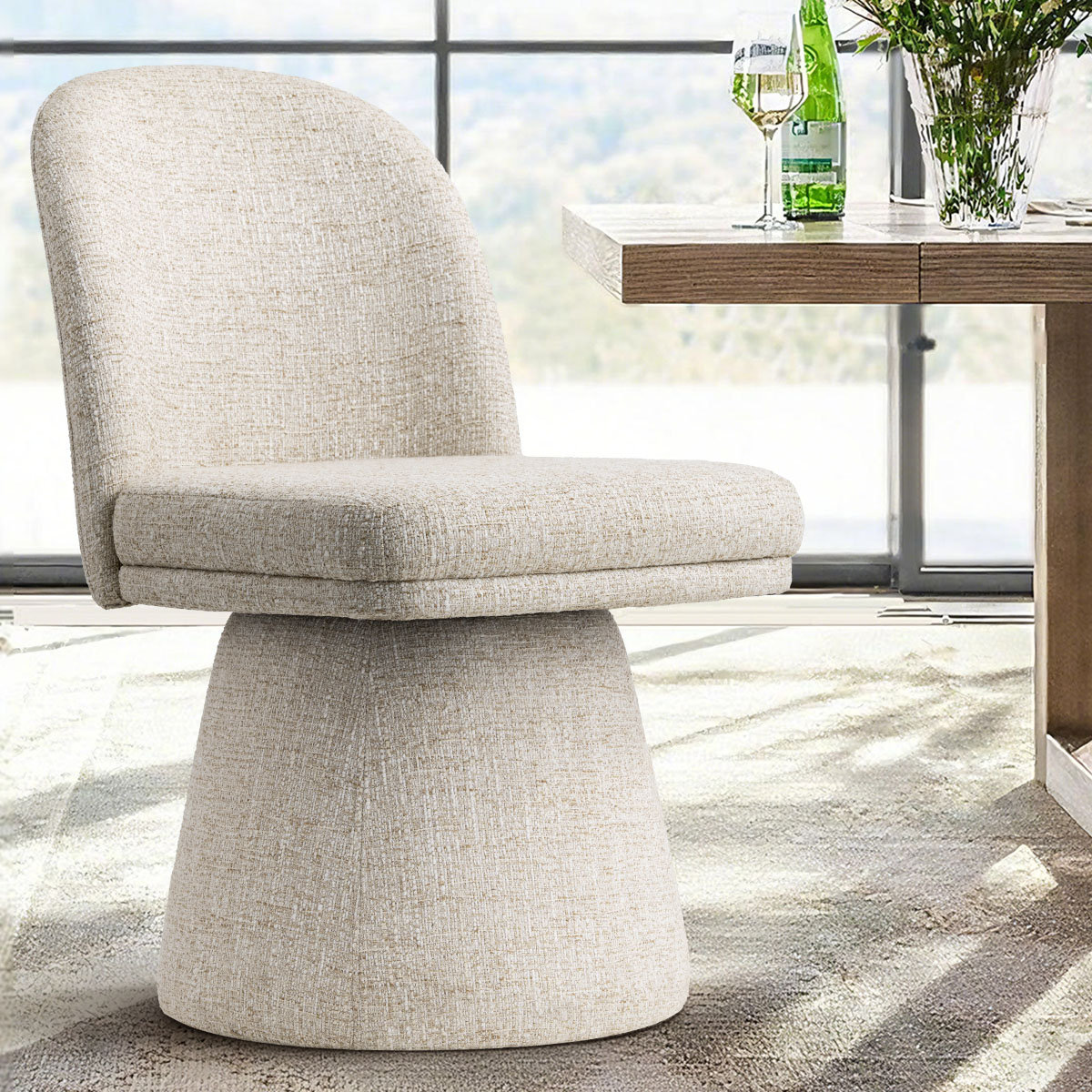 Essex Swivel Dining Chair, Oatmeal