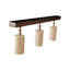 Lustre élégant en placage de bois, hauteur réglable, finition beige et noyer, hauteur totale de 22 pouces | Capuchon en travertin de 6,5 po de diamètre | Corps en métal, 1 x douille GU10 (10 W maximum) | Parfait pour la salle à manger et les espaces de vie, solution d'éclairage élégante-1756882059