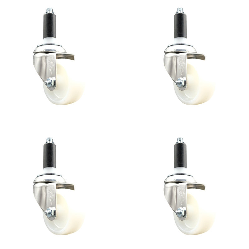 Ensemble de roulettes extensibles pivotantes en nylon