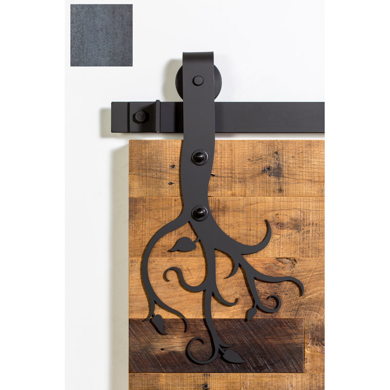 Ensemble de quincaillerie pour porte de grange simple standard Vine Premium, 84 po, Transparent