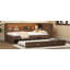 Lit de jour en bois avec tablettes de rangement, USB, DEL et lit gigogne-336757407
