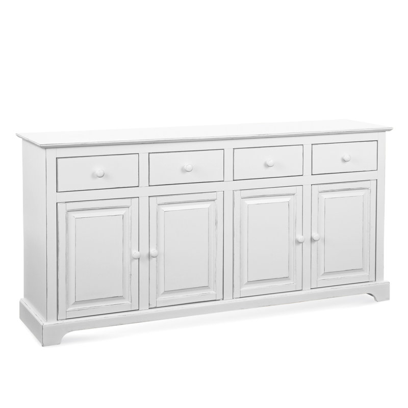 Hues 70'' Solid Wood Sideboard, Frost White