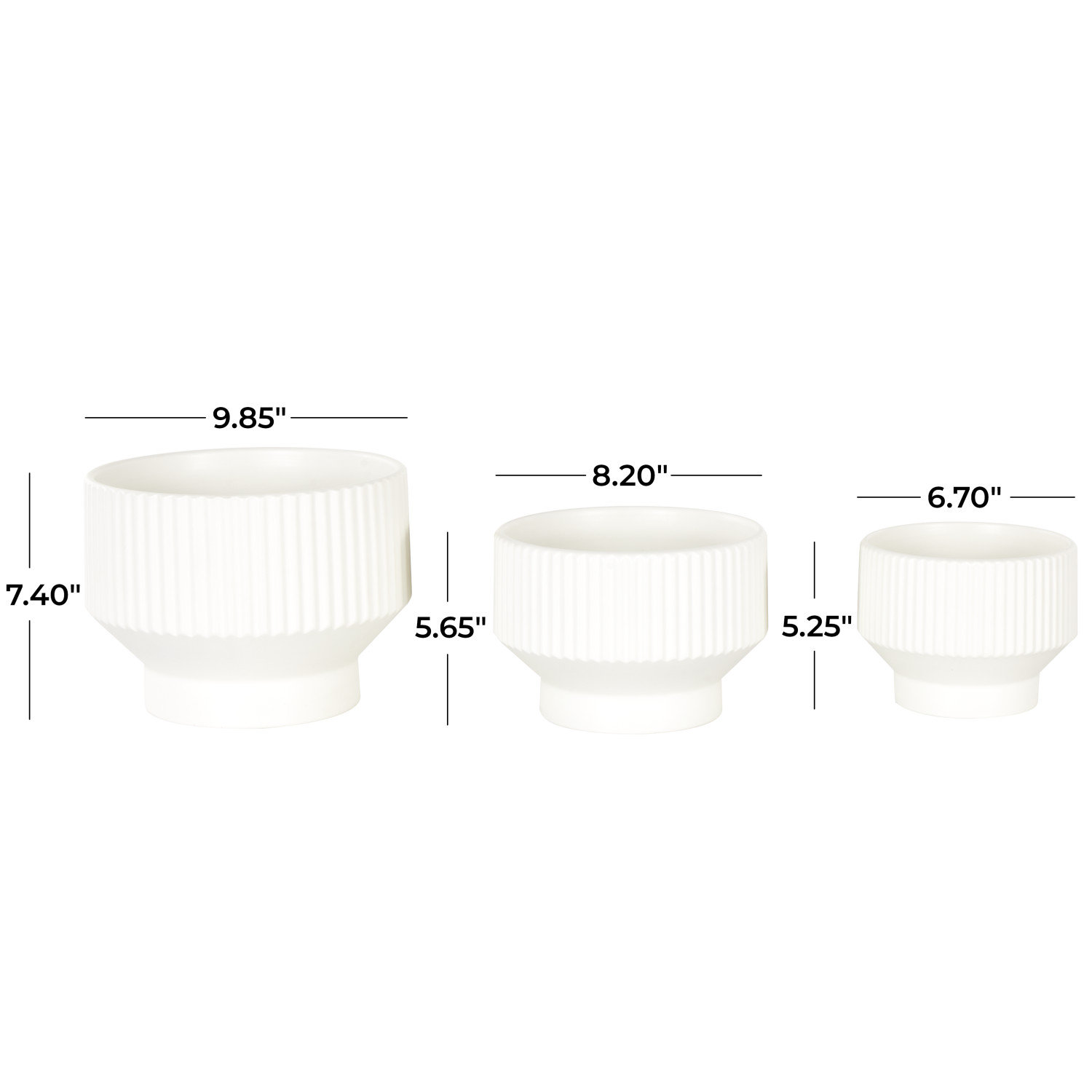 Destina 10" Ceramic Pot Planter, White