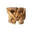 30" Teak Root Block Coffee Table with Glass Top