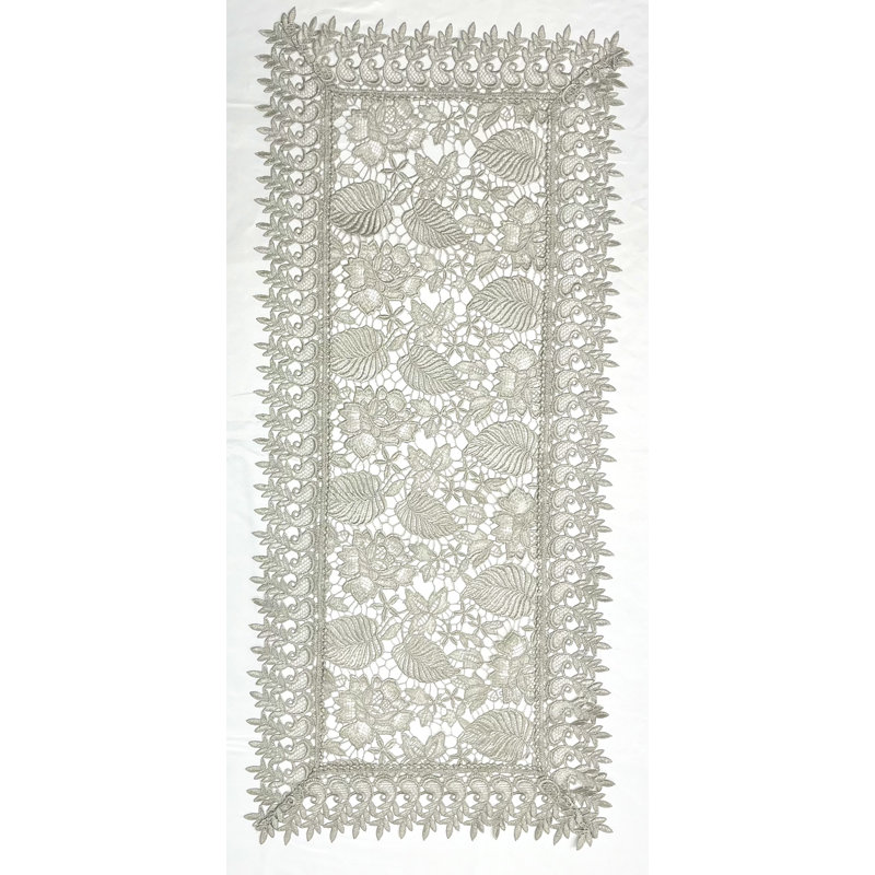 Chemin de table Novelty, Argent, 35 po x 16 po