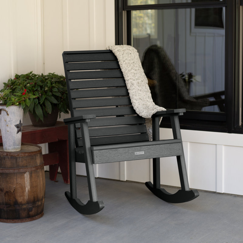 Chaise berçante en plastique Midwest, Noir