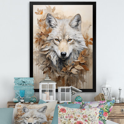 " Minimalism Beige Wolf Expression I "